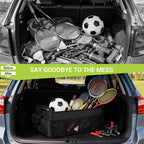 Trunk Organizer for Car, Car Organizer, 8 Mesh Pockets Trunk Organizer for SUV, Non-Slip Bottom, Storage Organizer for Sedans, Van, Jeep, Grocery, 2 Compartments, Black 22"x13"x11"