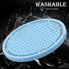 4PCS Bling Cup Holder Coaster, 2.75 Inch Auto Car Cup Holder Insert Coasters, Soft Silicone Anti-Slip Shockproof, Universal Vehicle Interior Accessories for Women Girls (Light Blue & White)