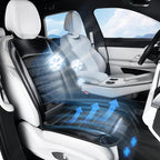 Coverado Cooling Car Seat Cover, 12V-24V Ventilated Driver Seat Cushion with 2 Turbo Fans & Wireless Control, Carbon Fiber Fabric Cooled Seat Cover for Car, Universal Fit for Sedans SUV Trucks, Black