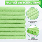 Sage Green Microfiber Cleaning Cloth -Pack of 8, Highly Absorbent Cleaning Rags, 16"X12" All Purpose Cleaning Towels for Housekeeping, Kitchen, Car, Lint Free and Reusable Microfiber Towels
