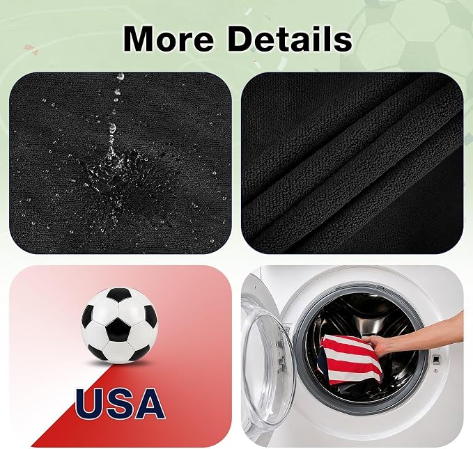 Car Seat Cover Towel, Universal Fit Front Seat 57 x 30 Inch Non Slip Soft Waterproof Absorbent instantly Sweat Protector, for Gym Workout, Swimming, Beach, Soccer, Pet travel (America Soccer Style)