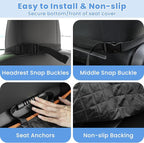 Dog Car Seat Covers, Waterproof Front Seat Cover for Dogs, Scratch-Proof, Nonslip Pet Passenger Seat Cover Protector, Universal Fit for Cars Trucks SUVs, Large Size, Black with Orange