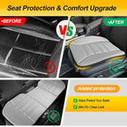 3-Piece Car Seat Cushion Set, 1.2inch Memory Foam Comfort, 2 Front Automotive Seat Cushions + Rear Bench Cushion, Non-Slip Bottom, Fits Sedan SUV Truck Van, Car & Office Chair, Gray