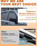 in-Channel Window Rain Guards Fit for Jeep Wrangler JK 2007-2018 Rain Guards Extra Durable Window Deflectors Visors Vent Visors Shades Car Accessories -4 pcs