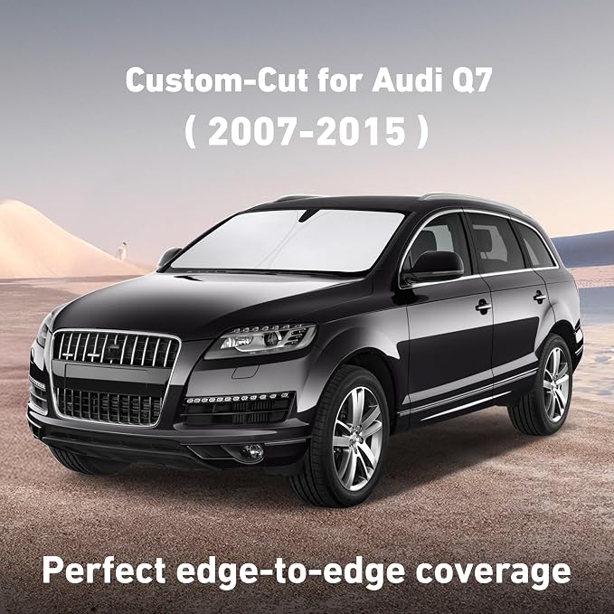 Windshield Sunshade Compatible for Audi Q7 2007-2013 2014 2015, Sun Visor for Front Windshield & Window Sun Shade Cover, UV Heat Blocker & Protector, Car Accessories
