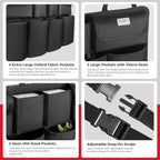 Car Trunk Organizer, LARGE CAPACITY Car Storage Bag with 8 Pockets, 7X Upgraded Trunk Storage Organizer for Car, SUV, Truck, MPV