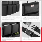 Car Trunk Organizer, LARGE CAPACITY(43 x 19 in) Car Storage Bag with 8 Pockets, 7X Upgraded Trunk Storage Organizer for Car, SUV, Truck, MPV