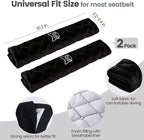 Soft Auto Seat Belt Cover Seatbelt Shoulder Pad Cushions 2 PCS for a More Comfortable Driving Universal Fit for All Cars and Backpack Black Cat