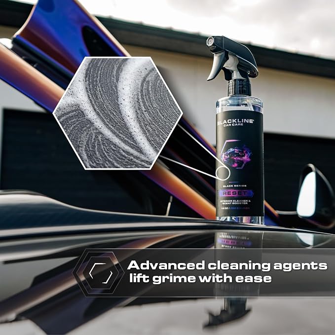 Blackline Luxury Scented Leather Interior Car Cleaner Reset Deep Cleans & Deodorizes All Surfaces, pH-Neutral High-Foam Formula, Long-Lasting Premium Fragrance and Deodorization for Car - Teakwood