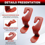 Automotive Universal 2PCS Leather Headrest Hooks, for Car Keep Purses Bags Coats and Groceries Secure Universal Fit for Most Vehicles, Red