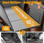 Back Seat Extender for Dogs, Hard Bottom Dog Car Seat Cover - Supports 400lbs, Rear Seat Pet Cover with Mesh Window, Waterproof Dog Hammock for Car SUV