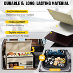 Foldable Car Trunk Organizer with Multi-Compartment – Expandable 30-60L Storage Bin, Side Mesh Pockets, Waterproof 600D Oxford Cloth, Car Accessories for SUV/Truck/Sedan, Black, 23.6"x13.0"x11.8"