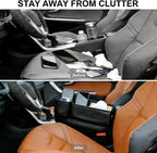 Car Seat Gap Filler Organizer, PU Leather Car Accessories Organizer, for Front Seat,Console Organizer for Phone, Keys and Small Items, It has a cup holder and a long storage slot. （Passenger side）
