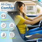 Car Seat Cushion for Driving, Car Seat Pillow for Short Drivers | Ergonomic Memory Foam Seat Cushion for Pain Relief, Adult Booster Seat for Car, Butt Cushion for Car, Truck, Office Dark Gray
