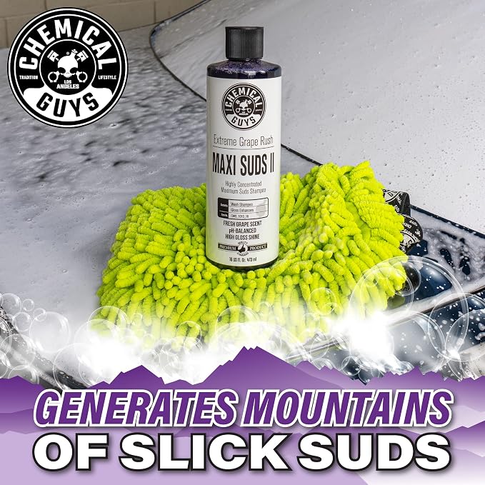 CWS/1010/64 Maxi-Suds II Foaming Car Wash Soap (Works with Foam Cannons, Foam Guns or Bucket Washes) Safe for Cars, Trucks, Motorcycles, RVs & More, 64 fl. Oz (Half Gallon), Grape Scent
