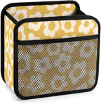 Car Backseat Organizer - Cute Aesthetic Car Storage Bin with Mesh Pocket & Reinforced Base - Universal Fit Hanging Seat Back Accessories for Women (Yellow)