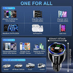 Car Charger Adapter, 3 Port USB-C & USB-A 90W Fast Charger, Car Interior Accessories, Essential Travel Gifts for Men and Women, Fit for iPhone 17/16/15/14/13Pro Max, Samsung, Android (Black 1pc)