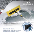 2-in-1 Telescoping Snow Broom and Ice Scraper with 18-Inch Non-Scratch Foam Head - Car Cleaning Tool with Long Extendable Handle for Windshield, Roof, Truck, and SUV, SJBLZD-PRX