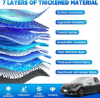 Custom Fit Windshield Snow Cover for Mini Cooper – 6-Layer Frost Guard with Mirror Covers & Secure Steel Hooks – Automotive Windshield Snow Covers