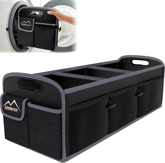 Car Trunk Organizer, 95L Waterproof Polyester Cars Accessories Organizer | 6 Pockets, Machine Washable PP Materials, 3 Compartments Car Storage, Suitable for SUV, Minivan, Truck
