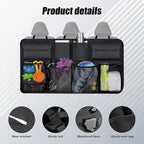 Car Trunk Organizer, Backseat Hanging Trunk Organizers and Storage, Waterproof Collapsible Cargo Storage Bag with 4 Pockets & 4 Mesh Pouches, Car Interior Accessories for SUV, Truck (Black)