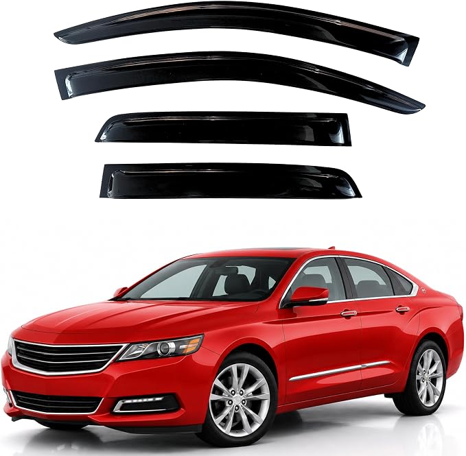 KPY Rain Guards Fit for 2014-2020 Chevrolet Impala, Out-Channel Window Visors Vent Wind Deflectors 4PC, Car Accessories for 14-20 Chevy Impala