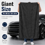 Twisted Loop Car Drying Towel, 28 x 36 in Extra Large Microfiber Auto Detailing Towel, Ultra Absorbent Lint-Free Scratch-Free Car Wash Towel for Paint, Glass, Mirrors & Trim