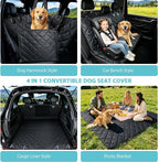 Truck Dog Seat Cover for Pickup Back Seat | Mesh Window & Seat Belt | 100% Waterproof Dog Hammock for Car Safe Travel with Side Door Protectors | Non-Slip, Scratchproof Pet Rear Seat Cover