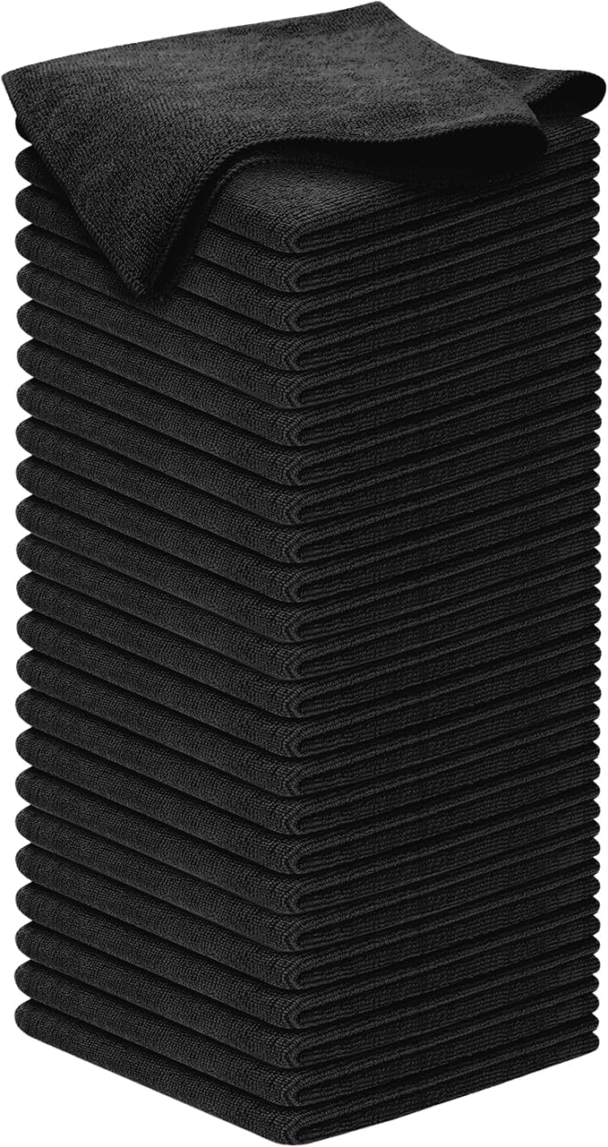Premium 300GSM Microfiber Cleaning Cloth - 12.5"x12.5" High Performance - 1200 Washes, Ultra Absorbent Microfiber Towels for Cars Undercarriage, Rims & Engine Bay Cleaning - Microfiber Cloth