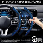 2pcs Car Steering Wheel Cover,Anti-Skid Carbon Fiber Steering Wheel Protector for Men Women,Multiple Color Options,Universal for Most Car Interiors Accessories (Bright Bule)