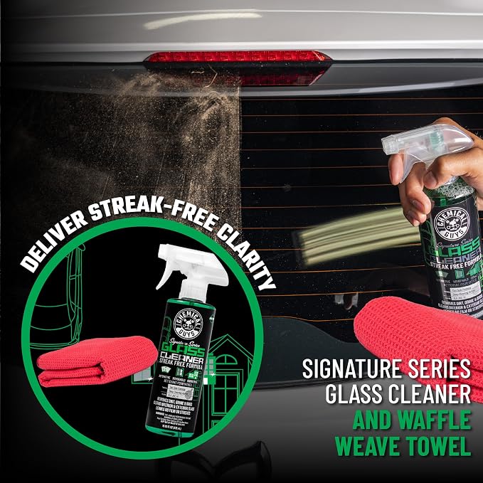 CLD_202 Signature Series Glass Cleaner (Works on Glass, Windows, Mirrors, Navigation Screens & More; Car, Truck, SUV and Home Use), Ammonia Free & Safe on Tinted Windows, 128 fl oz