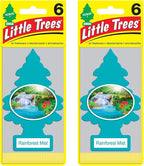 Cardboard Hanging Car, Home & Office Air Freshener, Rainforest Mist (Pack of 12)