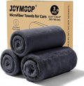 Microfiber Towels for Cars, 3 Pack 35.4" x 23.6" Car Drying Towel, Dark Gray Reusable Car Towel, Quick Drying Car Microfiber Cleaning Cloth for RVs, SUVs, Trucks