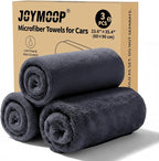 Microfiber Towels for Cars, 3 Pack 35.4" x 23.6" Car Drying Towel, Dark Gray Reusable Car Towel, Quick Drying Car Microfiber Cleaning Cloth for RVs, SUVs, Trucks