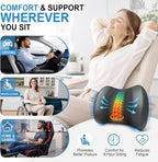 Lumbar Support Pillow for Car, Car Seat Back Support for Driving | Memory Foam Car Lumbar Support for Driving Seat, Car Back Cushion, Adjustable Straps, Lower Back Pillow, Office Chairs, Black