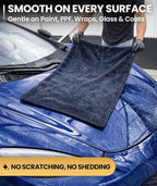 Car Drying Towel - (1300 GSM) XL Drying Towels Car Detailing - Car Microfiber Towel (36"x24") Microfiber Drying Towels for Cars Towels Drying, Car Wash Towels, Ultra Absorbent - Grey & Green