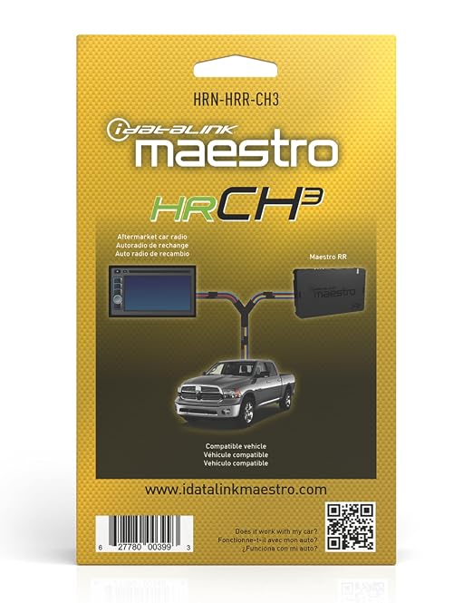 Maestro HRN-HRR-CH3 T-Harness for Select Chrysler, Dodge, and Jeep 2013+ Vehicles - Replace The factory radio while retaining steering wheel controls (ADS-MRR or ADS-MRR2 module required)