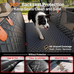 Doglike Hard Bottom Dog Car Seat Cover for Back Seat【with Detachable Mat】 Dog Hammock for Car【650lbs】 Pet Bed Extender for 2-4 Large Dogs, Waterproof Seat Protector, Fits for Sedan/SUV/Small Truck