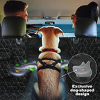 Dog Car Seat Cover for Back Seat, 54" Waterproof Dog Car Hammock with Mesh Window and Side Flaps, 600D Oxford Fabric Pet Seat Protector for Cars, SUVs & Mid-Size Trucks, Black