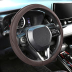 Steering Wheel Cover 14.5-15 inch (37-39 cm) Medium Size, Microfiber Leather, Non-Slip Comfortable Grip, Fits Cars Trucks SUVs, Chocolate Brown