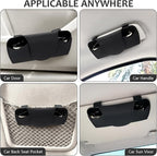 Sunglasses Holder for Car Sun Visor, Vehicle Sun Visor Sunglass Holders Glasses Case with Magnetic Closure, Universal Leather Auto Eyeglasses Organizer Car Accessories, No Obstruction of Vision