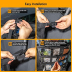 Car Ceiling Cargo Net with 3 Pockets,35.4"x23.6" Car Overhead Storage Mesh Organizer,Double Layer Roof Mesh Camping Overlanding Gear Must Haves Cargo Net,Road Trip Essentials (35.4"x 23.6")