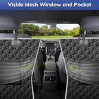 Waterproof Dog Back Seat Cover with Zipper Flap, Fit for F150/RAM | Visible Mesh Window,Split Seat Design，Great Gift，Storage Pockets，Effortless Cleaning, Designed for full-size trucks, Comfort