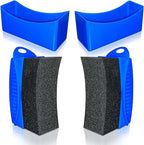 2 Pack Tire Shine Applicator Pads, Curved Tire Sponge Applicator, Reusable Tire Gel Applicator Forms with Lid, Tire Dressing Applicator for Car Detailing Cleaning