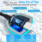[Apple MFi Certified] iPhone Car Charger Fast Charging, 4.8A USB Power Cigarette Lighter Car Carplay Charger Adapter with 6FT Coiled Lightning Cable for iPhone 14 13 12 11 XS XR X 8 SE iPad