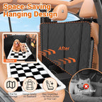Hard Bottom Car Seat Cover for Dog swith Removable Soft Blankets,Scratch-Proof and Anti-Slip Car Dog Hammock for Large Dogs White for Car, SUV