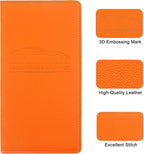 Premium Car Registration & Insurance Card Holder with Magnetic Shut, Vehicle Glove Box Car Organizer - For Documents, Cards, License (Orange)