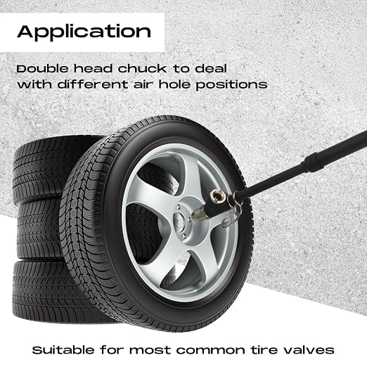 10 Pack Tire Pressure Gauge Black Heavy Duty Air Pressure Tire Gauge Dual Head Semi Truck Tire Pressure Gauge Range 10-150 PSI, Extended Tube Tire Gauge Suitable for Semi Truck, and Bus