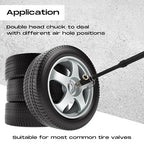10 Pack Tire Pressure Gauge Black Heavy Duty Air Pressure Tire Gauge Dual Head Semi Truck Tire Pressure Gauge Range 10-150 PSI, Extended Tube Tire Gauge Suitable for Semi Truck, and Bus