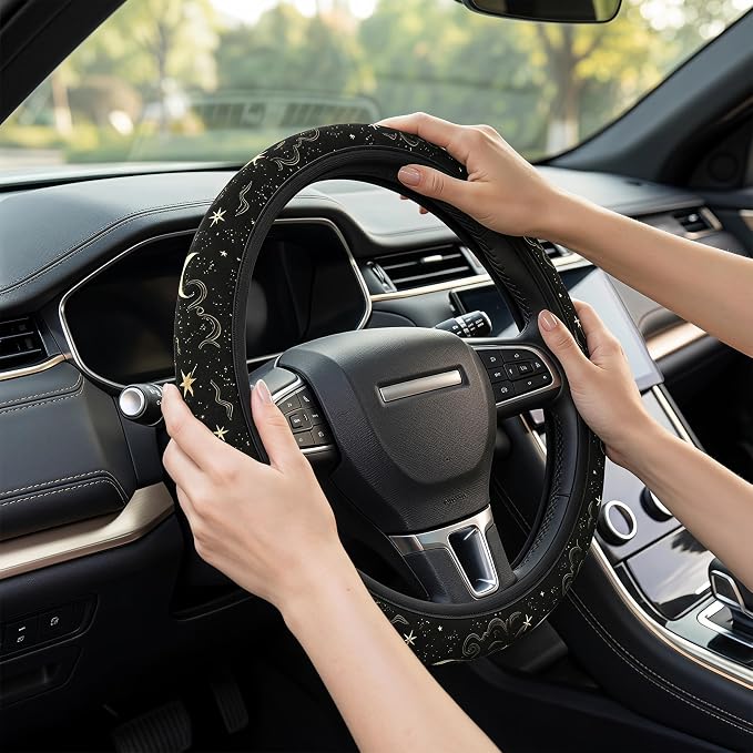 15 Inch Neoprene Steering Wheel Cover Non-Slip (Star Moon)